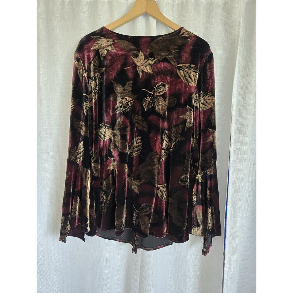 Velvet Floral Top Sz 18 Witchy Boho Gothic Whimsigoth Dark Romantic Renaissance - Picture 3 of 10